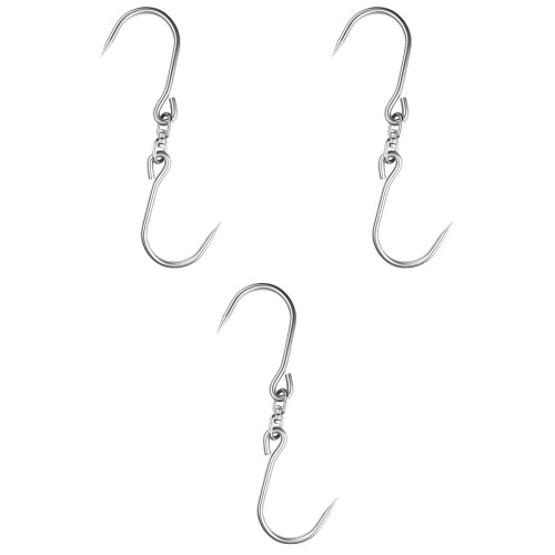 3Pcs Sturdy S-Shaped Kitchen Hooks for Meat Processing and Storage 2