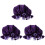 3Pièces Bonnet Satin Violet Confortable Double Couche Pour 2