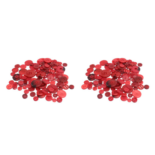 2Packs Red Resin Buttons Decorative Clothes Buckles 2