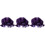 3Pièces Bonnet Satin Violet Confortable Double Couche Pour 4