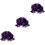 3Pièces Bonnet Satin Violet Confortable Double Couche Pour 5