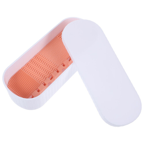 2Pcs Makeup Brush Cleaning Boxes White Tpr PP Home Use Storage Holder 1