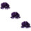 3Pièces Bonnet Satin Violet Confortable Double Couche Pour 9