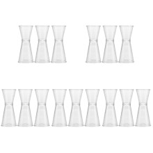 15Pcs Clear Reusable Reusable Cocktail Measuring Cup Double Jigger Bar Accessory
