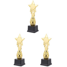 3Pcs Plastic Award Trophy Golden Durable Kids Trophy Cup for Events