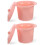 2Pcs Pink Portable Chamber Pot Thick Plastic Urinal for Disabled Use 4