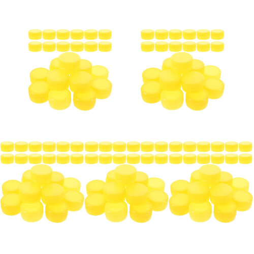 500Pcs Durable Yellow Plastic Bottle Caps for Home DIY Craft Making