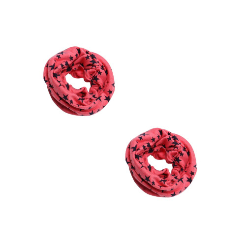 2Pcs Kids Rosy Circle Loop Scarves Thick Warm Windproof Neck Warmers 2