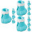 12Pcs Adjustable Silicone Cat Claw Caps Sky-Blue Protective Paw Covers 7