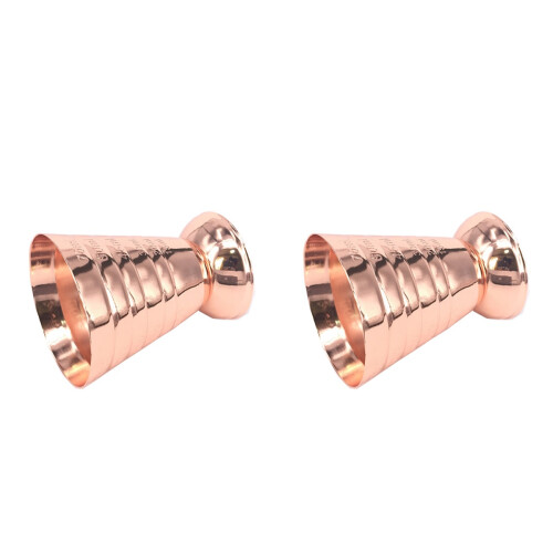 2Pcs Rose Gold Stainless Steel Measuring Cup 75Ml Bartender Jigger