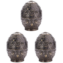 3Pcs Golden Stainless Steel Toothpick Holder Rustproof Press Dispenser