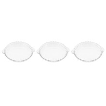 3Pcs Clear Glass Pie Plates Steamer Compatible Oven Safe Bakeware