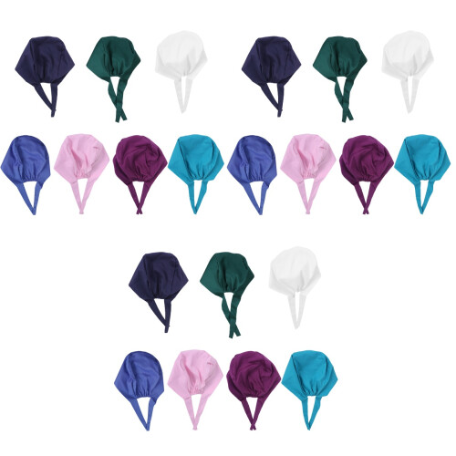 21Pc Cotton Working Caps Doctor Nurse Breathable Assorted Colors 2
