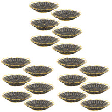 18Pcs Black Snack Tray and Catering Basket for Bread and Fruit
