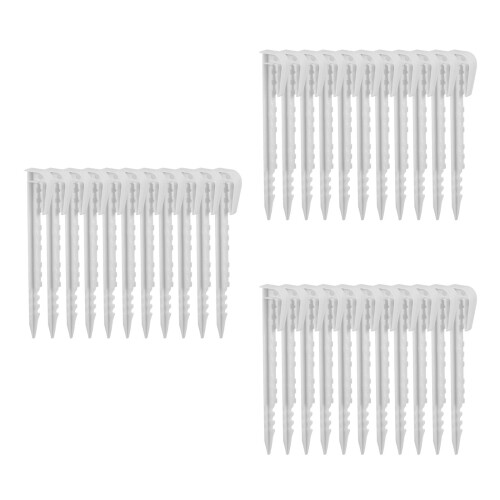 60Pcs White PP Plastic Tent Stakes Multi-Purpose Outdoor Ground Pegs