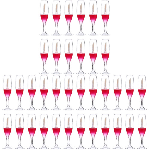 36Pcs Red Lip Gloss Vials Wine Glass Shape Reusable Plastic Bottles 1
