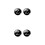 2Pcs Black Glass Cuff-Links Collar Buttons Copper Lightweight Design 1