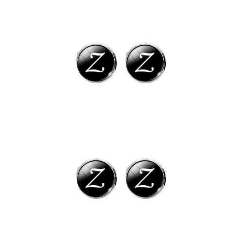 2Pcs Black Glass Cuff-Links Collar Buttons Copper Lightweight Design