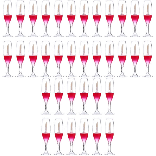 36Pcs Red Lip Gloss Vials Wine Glass Shape Reusable Plastic Bottles 2