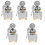 5Pcs Automotive Ignition Switch Silver Iron Keyed Car Switch Starter 4