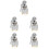 5Pcs Automotive Ignition Switch Silver Iron Keyed Car Switch Starter 7
