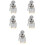 5Pcs Automotive Ignition Switch Silver Iron Keyed Car Switch Starter 8
