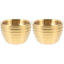 2Pcs Small Metal Tea Cups Golden Stainless Steel Reusable Water Cups