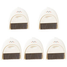 5Sets Small Dustpan and Brush Set White Mini Broom for Home Office Use