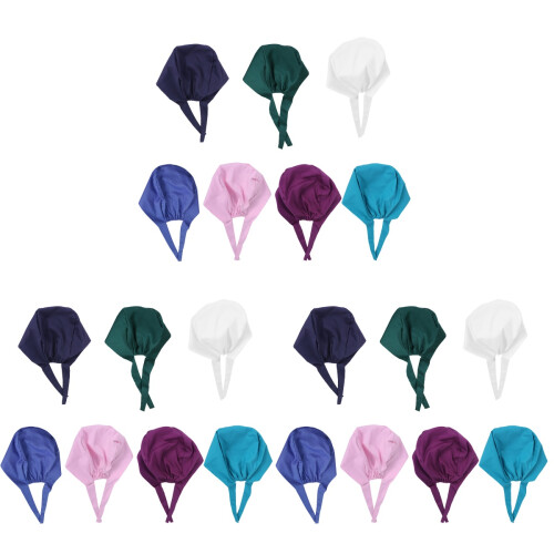 21Pc Cotton Working Caps Doctor Nurse Breathable Assorted Colors