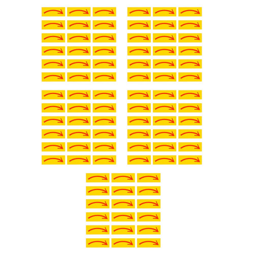200Pcs Yellow Self Adhesive Direction Labels Durable PVC Floor Markers
