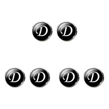 3Pcs Durable Black Glass Cuff-Link Collar Buttons Simple Design Men's