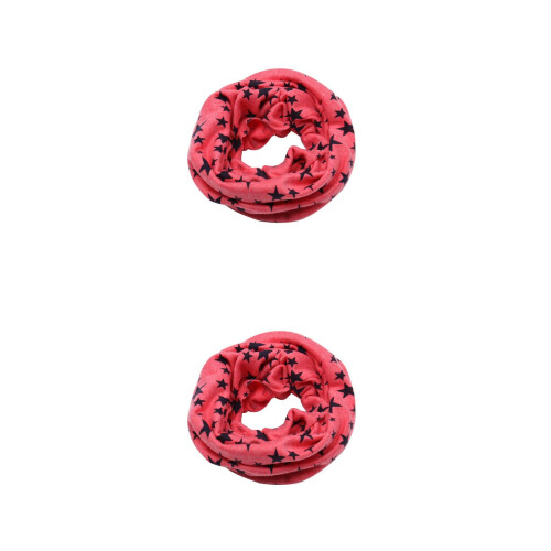 2Pcs Kids Rosy Circle Loop Scarves Thick Warm Windproof Neck Warmers