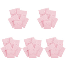 75Pcs Pink Jewelry Storage Bags Velvet Small Pouches with Snap Button