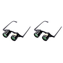 2Pcs Black Fishing Telescope Binoculars with Independent Eye Focus 10X