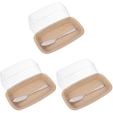 3Pcs Multi Color Butter Storage Container with Lid Food Plate