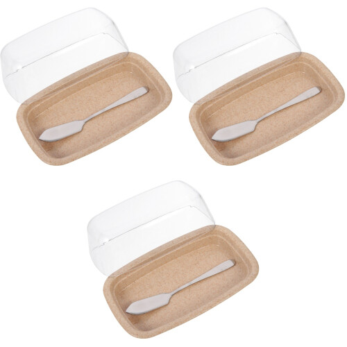 3Pcs Multi Color Butter Storage Container with Lid Food Plate 1