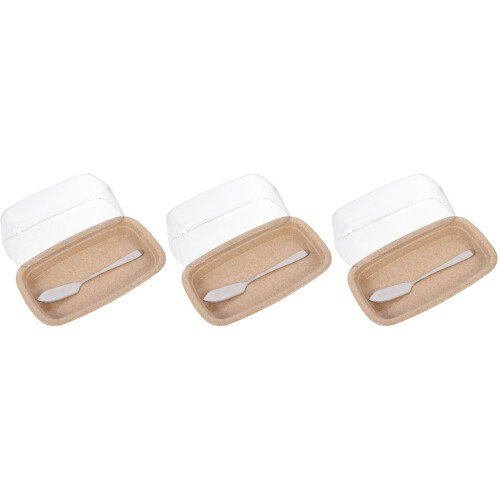 3Pcs Multi Color Butter Storage Container with Lid Food Plate 2