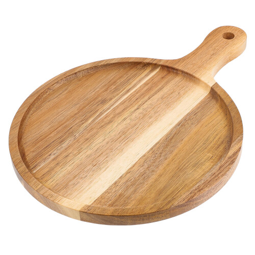 2Pcs Wooden Bread and Pizza Board with Handle for Kitchen 1