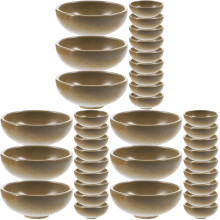 36Pcs Khaki Miniature Plastic Bowls Round Tiny Bowls for Dolls House