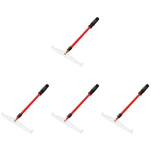 4Pcs Compact Red Poker Chip Rake Telescopic Rod Durable Collector