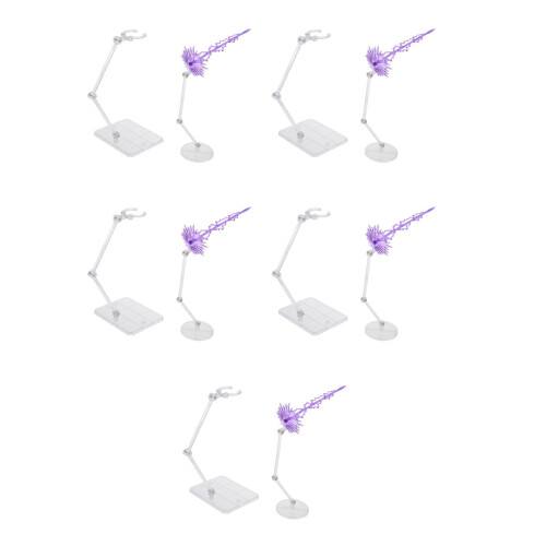5Sets Purple Action Figure Display Holders Plastic Dashboard Ornament