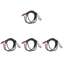 4Pcs Black Power Amplifier Audio Cable Flexible Mic Connector Wire