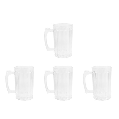 4Pcs Premium Beer Cup with Handle Transparent for Home and Bar 2