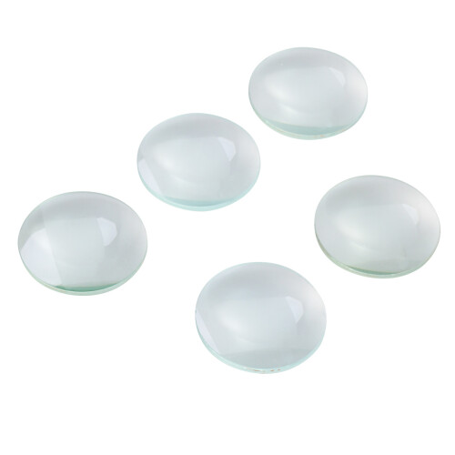 15Pcs Double Convex Glass Lens Transparent Optical Lab Use Durable 1