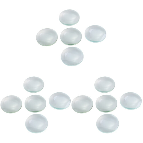 15Pcs Double Convex Glass Lens Transparent Optical Lab Use Durable