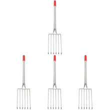 4Pcs Small Garden Soil Loosening Rakes with Comfortable Rubber Handles