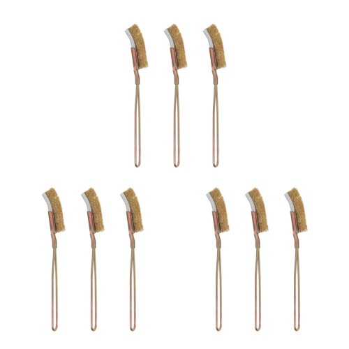 9Pcs Multifunctional Golden Metal Rust Removing Brushes for Home Use