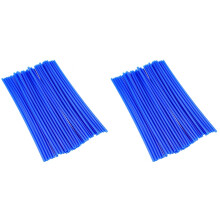 144Pcs Blue Spoke Protector Kits Lightweight Dirt Bike Rim Wraps