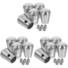 15Pcs Metal Handrail End Caps Stainless Silver for Indoor Handrails