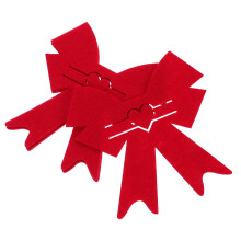 4Pcs Red Heart Bowknot Tableware Bag Non-Woven Fabric Cutlery Holder